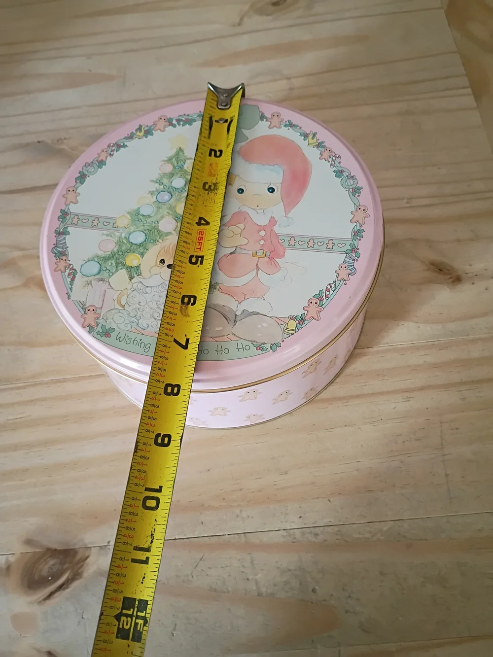 Precious Moments Pink Holiday Round Storage Tins Set of 3